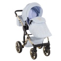 Junama Enzo 07 Blue - Gold – wózek dziecięcy 2w1 (gondola + spacerówka)