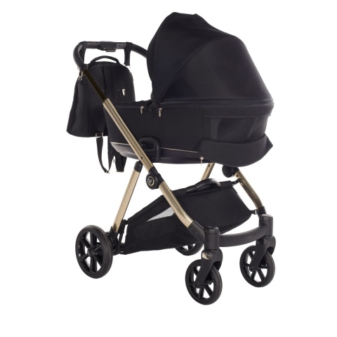 Junama Space V3 Black – wózek dziecięcy 2w1 (gondola + spacerówka), koła żelowe, amortyzacja