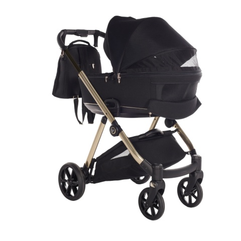 Junama Space V3 Black – wózek dziecięcy 2w1 (gondola + spacerówka), koła żelowe, amortyzacja