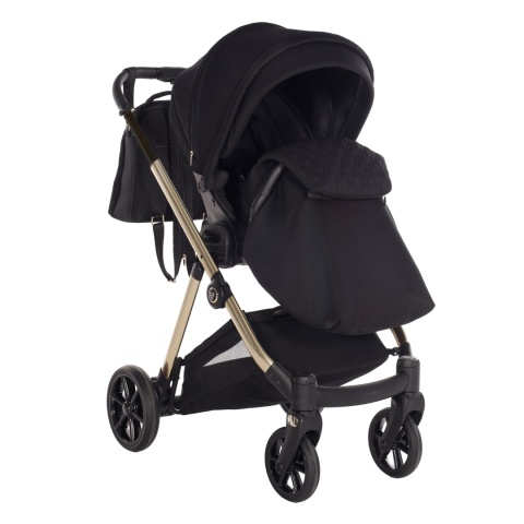 Junama Space V3 Black – wózek dziecięcy 2w1 (gondola + spacerówka), koła żelowe, amortyzacja