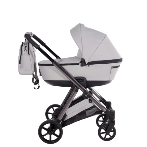 Junama Space V3 Light Grey – wózek dziecięcy 2w1 (gondola + spacerówka), koła żelowe, amortyzacja