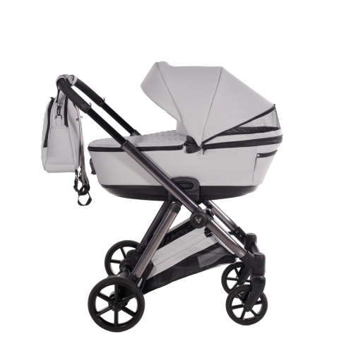 Junama Space V3 Light Grey – wózek dziecięcy 2w1 (gondola + spacerówka), koła żelowe, amortyzacja