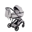Junama Space V3 Light Grey – wózek dziecięcy 2w1 (gondola + spacerówka), koła żelowe, amortyzacja