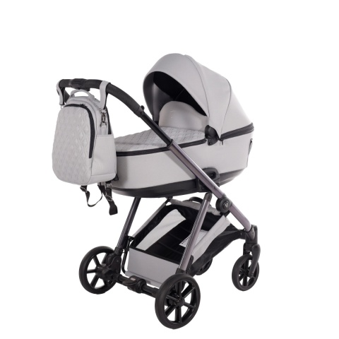 Junama Space V3 Light Grey – wózek dziecięcy 2w1 (gondola + spacerówka), koła żelowe, amortyzacja