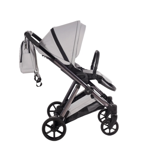 Junama Space V3 Light Grey – wózek dziecięcy 2w1 (gondola + spacerówka), koła żelowe, amortyzacja