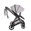 Junama Space V3 Light Grey – wózek dziecięcy 2w1 (gondola + spacerówka), koła żelowe, amortyzacja