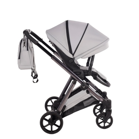 Junama Space V3 Light Grey – wózek dziecięcy 2w1 (gondola + spacerówka), koła żelowe, amortyzacja