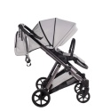 Junama Space V3 Light Grey – wózek dziecięcy 2w1 (gondola + spacerówka), koła żelowe, amortyzacja