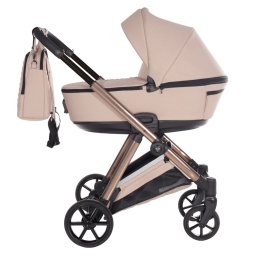 Junama Space V3 Beige – wózek dziecięcy 2w1 (gondola + spacerówka), koła żelowe, amortyzacja