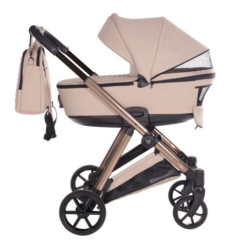 Junama Space V3 Beige – wózek dziecięcy 2w1 (gondola + spacerówka), koła żelowe, amortyzacja