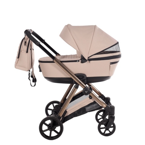 Junama Space V3 Beige – wózek dziecięcy 2w1 (gondola + spacerówka), koła żelowe, amortyzacja