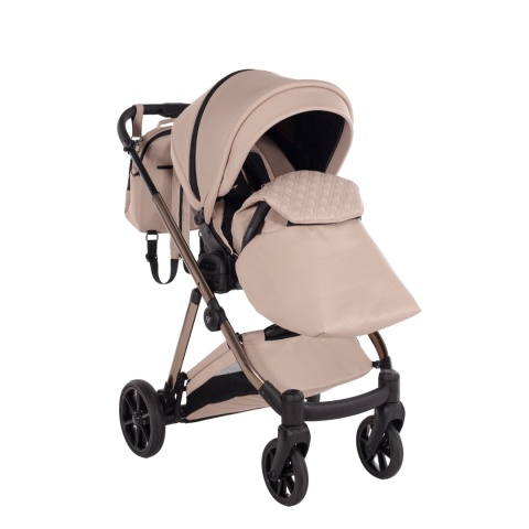 Junama Space V3 Beige – wózek dziecięcy 2w1 (gondola + spacerówka), koła żelowe, amortyzacja