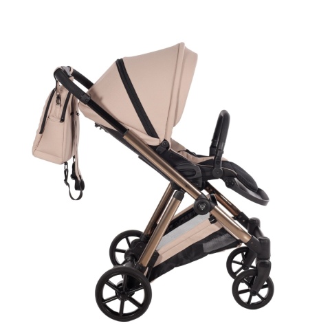 Junama Space V3 Beige – wózek dziecięcy 2w1 (gondola + spacerówka), koła żelowe, amortyzacja
