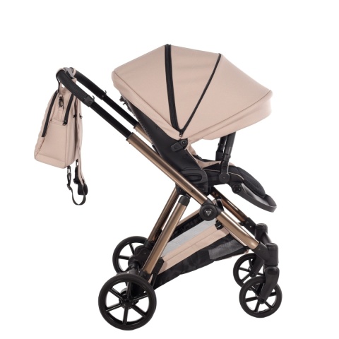 Junama Space V3 Beige – wózek dziecięcy 2w1 (gondola + spacerówka), koła żelowe, amortyzacja