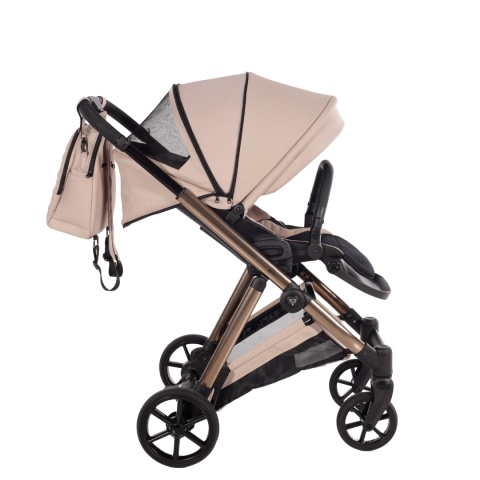 Junama Space V3 Beige – wózek dziecięcy 2w1 (gondola + spacerówka), koła żelowe, amortyzacja