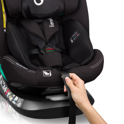 Lionelo Bastiaan One i-Size Black Carbon – obrotowy fotelik 40–150 cm, ISOFIX + Top Tether (R129)