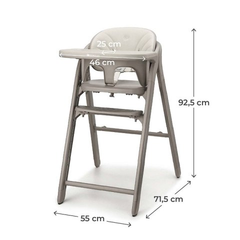 Kinderkraft TINO Beige – krzesełko do karmienia 2w1 do 110 kg, regulowane