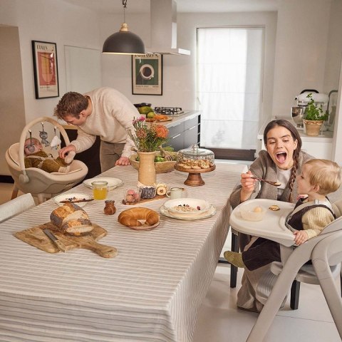 Kinderkraft TINO Beige – krzesełko do karmienia 2w1 do 110 kg, regulowane
