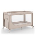 Kinderkraft LEODY UP Beige – łóżeczko turystyczne 2 poziomy, kojec, składane