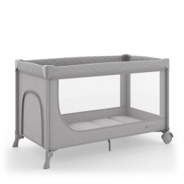 Kinderkraft LEODY UP Grey – łóżeczko turystyczne 2 poziomy, kojec, składane