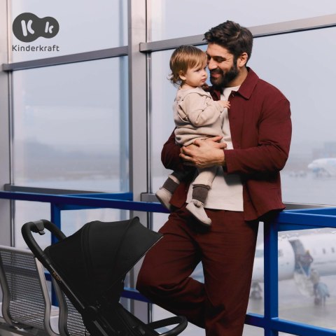 Kinderkraft PILOT 2 BLACK – wózek spacerowy kabinowy do samolotu