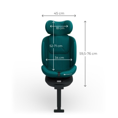 Kinderkraft I-360 2 PLUS Green i-Size – fotelik samochodowy 40–150 cm, obrót 360°, ISOFIX
