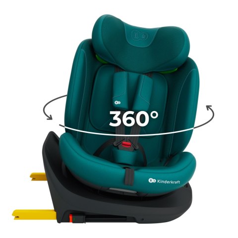 Kinderkraft I-GROW 2 PLUS GREEN i-Size – fotelik samochodowy 40–150 cm, obrotowy 360°