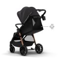 Kinderkraft GRANDE 2 BLACK – wózek spacerowy do 22 kg, amortyzacja, duże koła