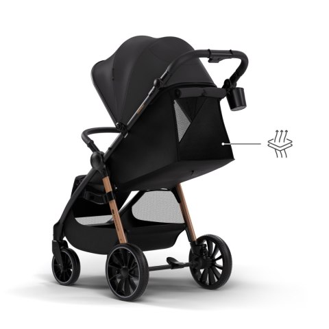 Kinderkraft GRANDE 2 BLACK – wózek spacerowy do 22 kg, amortyzacja, duże koła