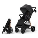 Kinderkraft GRANDE 2 BLACK – wózek spacerowy do 22 kg, amortyzacja, duże koła