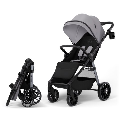 Kinderkraft GRANDE 2 GREY – wózek spacerowy do 22 kg, amortyzacja, duże koła