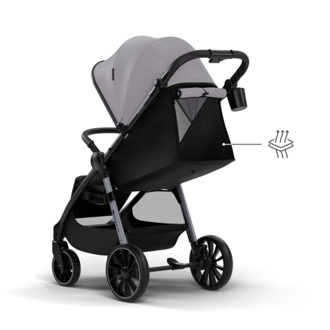 Kinderkraft GRANDE 2 GREY – wózek spacerowy do 22 kg, amortyzacja, duże koła