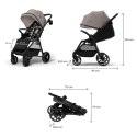 Kinderkraft GRANDE 2 BEIGE – wózek spacerowy do 22 kg, amortyzacja, duże koła