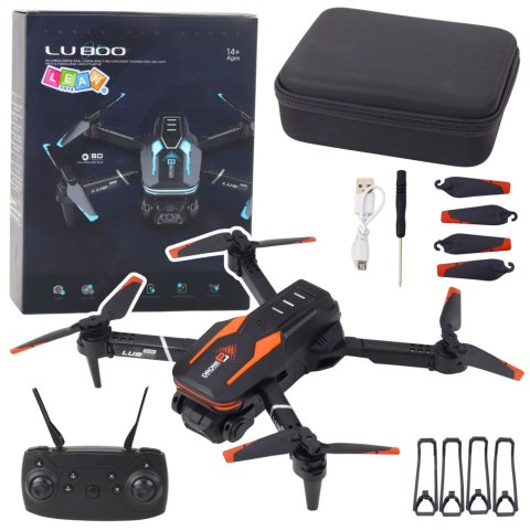 Dron Zdalnie Sterowany LU800 Kamera Światła LED Pomarańczowy