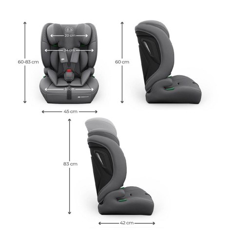 KINDERKRAFT Fotelik samochodowy COMFORT UP 2 PLUS i-Size grey