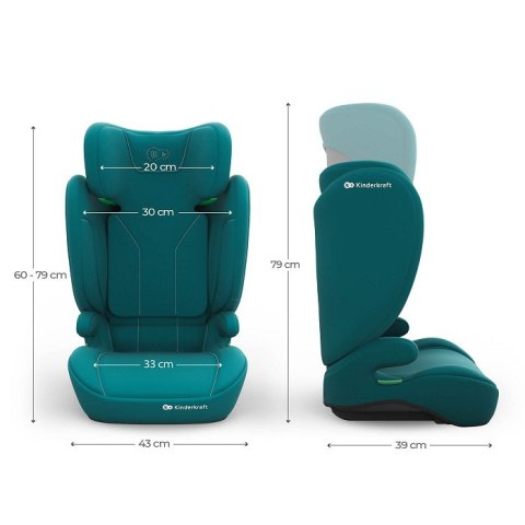 KINDERKRAFT Fotelik samochodowy I-SPARK 2 PLUS i-Size green