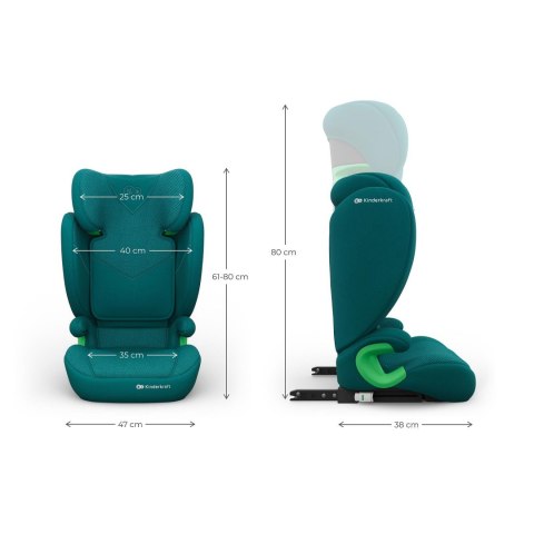 KINDERKRAFT Fotelik samochodowy JUNIOR FIX 2 PLUS i-Size green