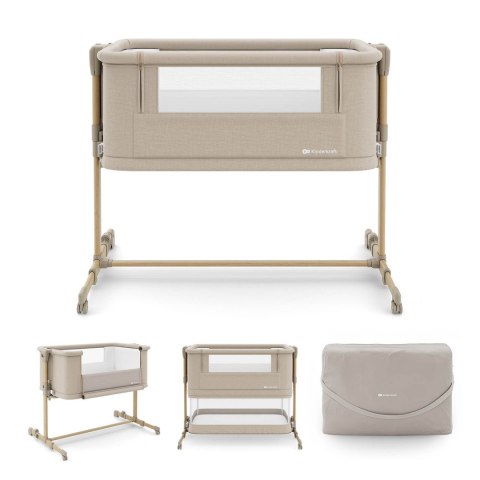 KINDERKRAFT Łóżeczko dostawne NESTEE GROW 2 beige wood