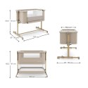 KINDERKRAFT Łóżeczko dostawne NESTEE GROW 2 beige wood