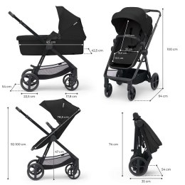 KINDERKRAFT Wózek NEWLY 3w1 mink pro black
