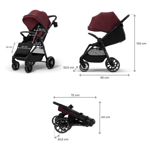 KINDERKRAFT Wózek spacerowy GRANDE 2 dark ruby