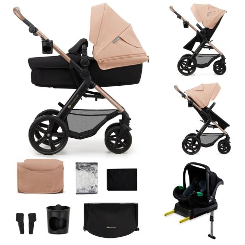 KINDERKRAFT Wózek wielofunkcyjny MOOV 2 3w1 sand beige EVA WHEELS