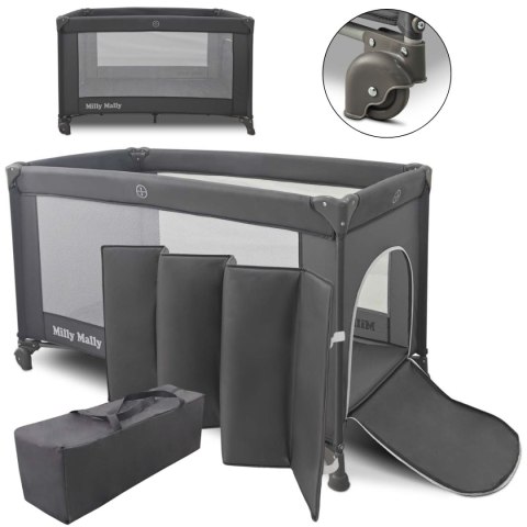 MILLY MALLY 445 Łóżeczko turystyczne Mirage Dark Grey