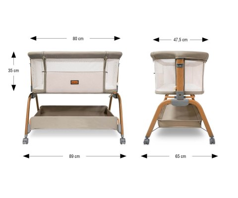 MILLY MALLY 6977 Łóżeczko dostawne Nino Beige