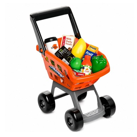 Duży Supermarket Kasa Sklepowa Wózek Skaner Akcesoria Światła Dźwięki 60el.