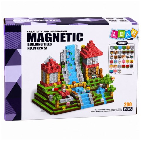 Klocki Magnetyczne Sześciany Kostki Do Budowania Piksele Surowce 200 el.