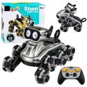Pies Robot Zdalnie Sterowany RC 8 Kół Tryb Demo Sztuczki Srebrny