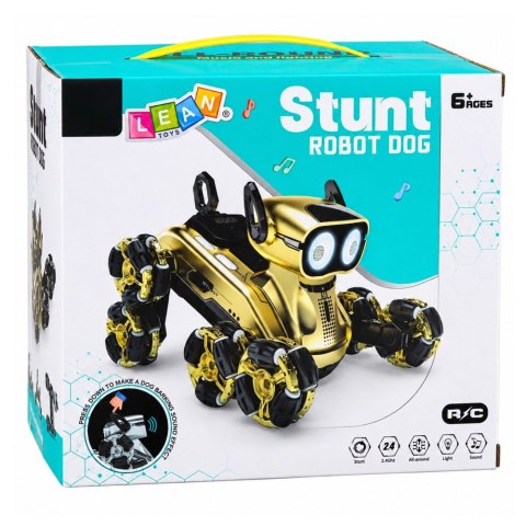 Pies Robot Zdalnie Sterowany RC 8 Kół Tryb Demo Sztuczki Srebrny