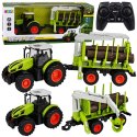 Traktor Zdalnie Sterowany RC z Przyczepą Leśną i Chwytakiem Do Drewna 1:24