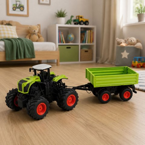 Wysoki Traktor Rolniczy Z Przyczepą Wywrotką Zdalnie Sterowany RC 1:16